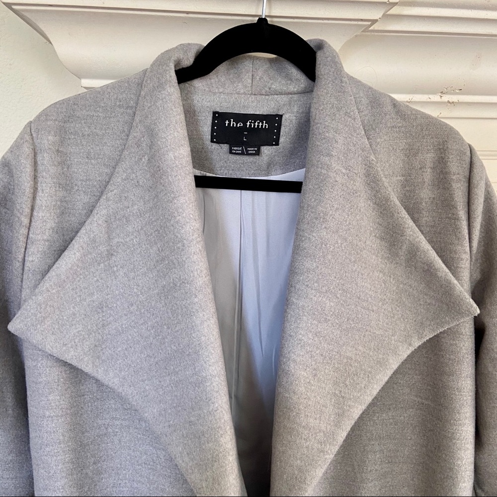 The Fifth Waterfall Long Coat Heather Gray, Sz L - Picture 4 of 6